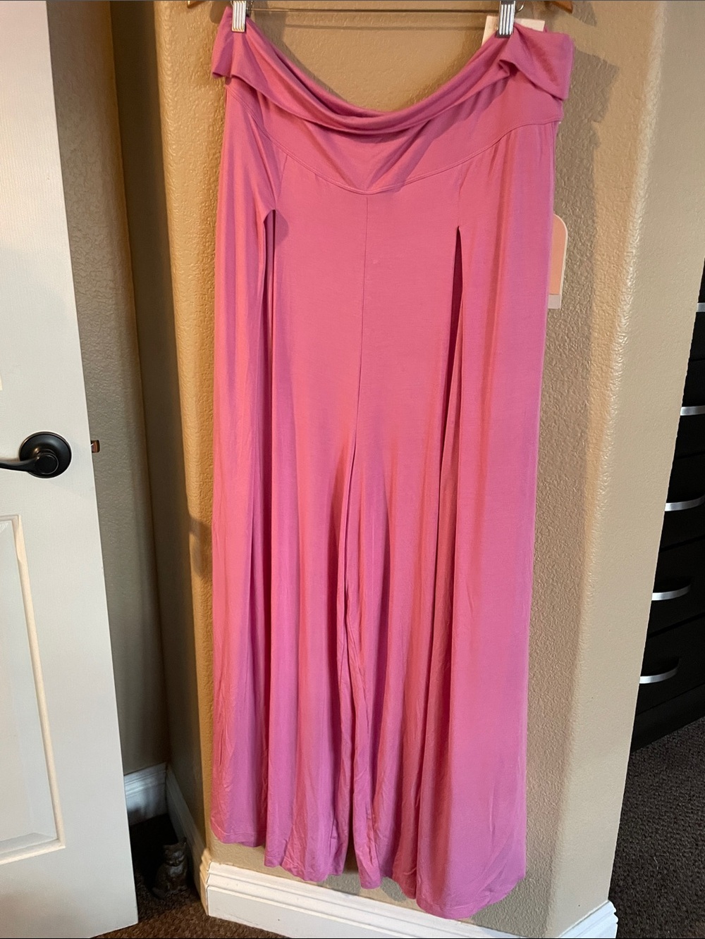 Logilates Hot Pink Homebody Foldover Wide Leg Pants Size 2X